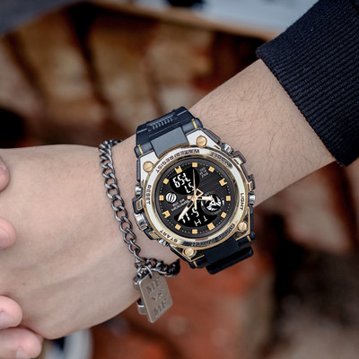 Vyriškas didelio ciferblato elektroninis šviečiantis laikrodis