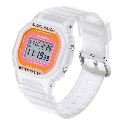 SANDA Vyriški vandeniui atsparūs laikrodžiai Prabangūs prekės ženklo analoginiai skaitmeniniai LED laikrodžiai Moteriški elektroniniai laikrodžiai Vyriški šviečiantys sportiniai rankiniai laikrodžiai