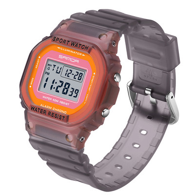 SANDA Vyriški vandeniui atsparūs laikrodžiai Prabangūs prekės ženklo analoginiai skaitmeniniai LED laikrodžiai Moteriški elektroniniai laikrodžiai Vyriški šviečiantys sportiniai rankiniai laikrodžiai