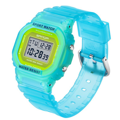 SANDA Vyriški vandeniui atsparūs laikrodžiai Prabangūs prekės ženklo analoginiai skaitmeniniai LED laikrodžiai Moteriški elektroniniai laikrodžiai Vyriški šviečiantys sportiniai rankiniai laikrodžiai