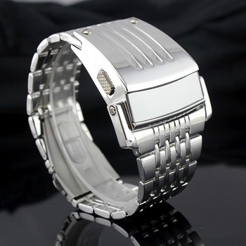 Σχεδιασμός επωνυμίας Ηλεκτρονικό ψηφιακό ρολόι Πλήρες ανοξείδωτο ατσάλι Ανδρικά ρολόγια χειρός Military Sports Fashion LED Iron Man ρολόγια