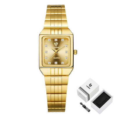 Χρυσό ρολόι χαλαζία Ανδρικά γυναικεία ρολόγια πολυτελείας relogio masculino Πολυτελές χρυσό βραχιόλι Ρολόγια χειρός Ατσάλινο ανδρικό ρολόι 8808