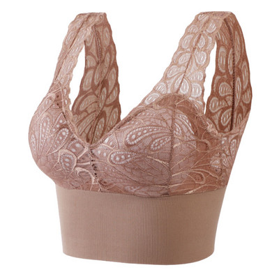 Nėriniuotos liemenėlės moterims, gėlėmis puoštos seksualios bralette Push Up belaidės liemenėlės be apačios be nugarėlės, miegui skirtos liemenėlės paminkštintas apatinis trikotažas