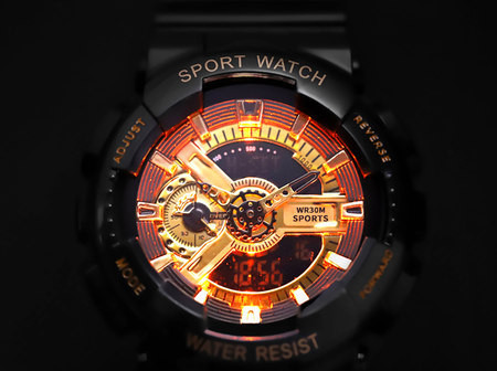 Ceas electronic sport cu curea din cauciuc