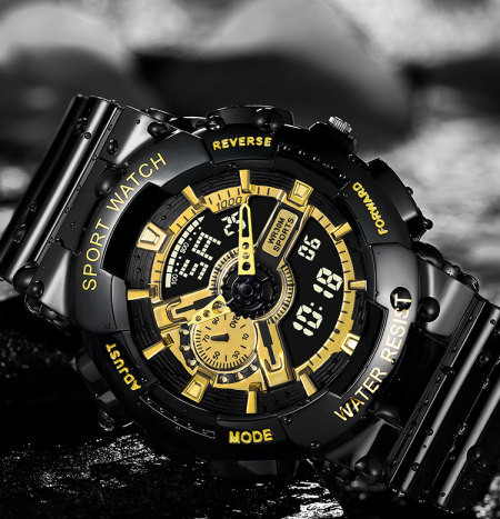 Ceas electronic sport cu curea din cauciuc