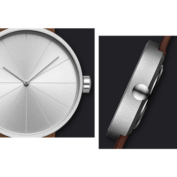 Ανδρικό ρολόι υψηλής ποιότητας ανδρικό ρολόι καρπού μόδας απλό δερμάτινο λουράκι Quartz ανδρικό ρολόι μινιμαλιστικό χωρίς λογότυπο Relogio Masculino