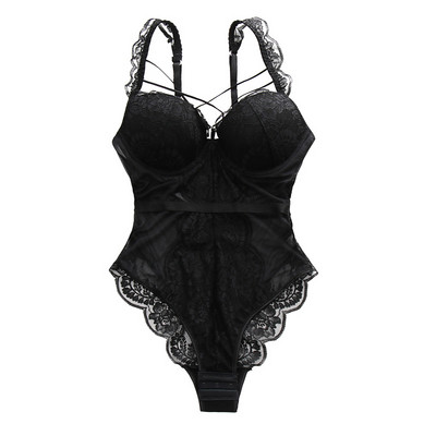 Wriufred Less lenjerie de corp pentru femei adunat sutien îngroșat sexy din dantelă transparentă sling body hollow frumos spate lenjerie set