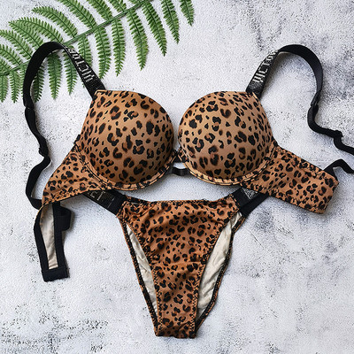 Naujas 2 dalių bikinių rinkinys raidėmis Sexy Bras Kalnų krištolas apatinis trikotažas Moteriški rinkiniai Rožinis Patogus Push Up Didelio dydžio liemenėlės kelnaičių apatinio trikotažo rinkinys