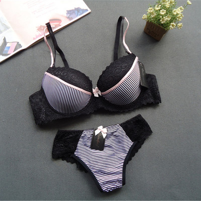 Kompleti donjeg rublja Seksi čipkaste velike veličine Podesiva naramenica Ženski grudnjak Prugasti prozračni plus donje rublje Grudnjak gaćice