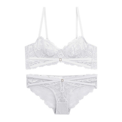 Logirlve ultravékony melltartó szett fehérnemű Push Up melltartó hímző csipke fehérnemű szett szexi pántos bugyi női fehérnemű