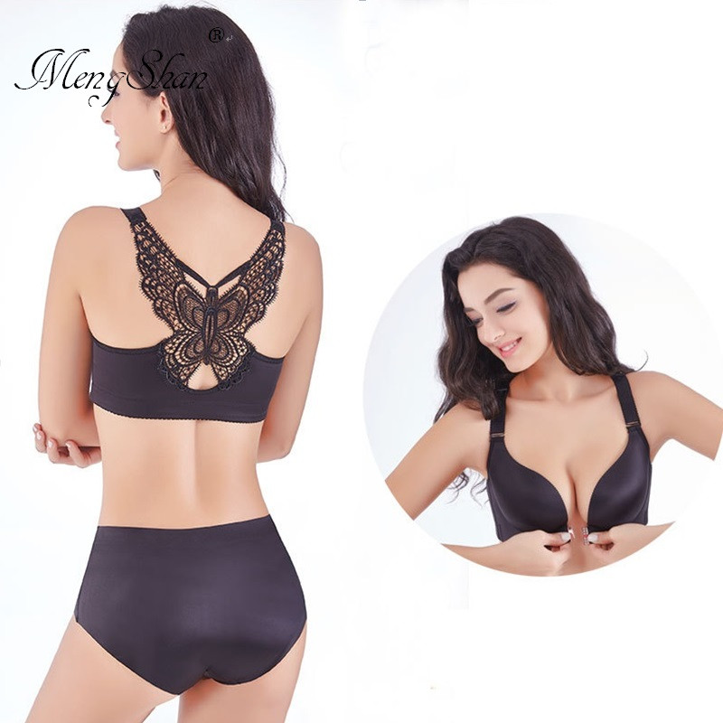 Moteriškas apatinis trikotažas Butterfly beauty back didelio dydžio liemenėlių rinkinys Seksualus rinkinys Fat MM plius dydžio liemenėlių rinkinys Dideli apatiniai be žiedų 100D