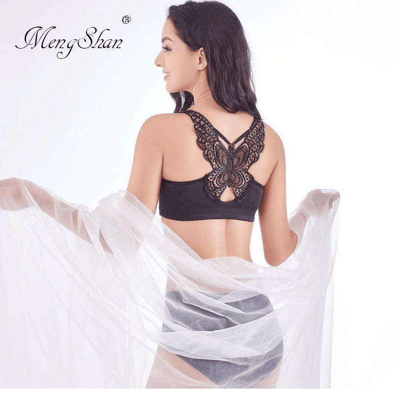 Moteriškas apatinis trikotažas Butterfly beauty back didelio dydžio liemenėlių rinkinys Seksualus rinkinys Fat MM plius dydžio liemenėlių rinkinys Dideli apatiniai be žiedų 100D