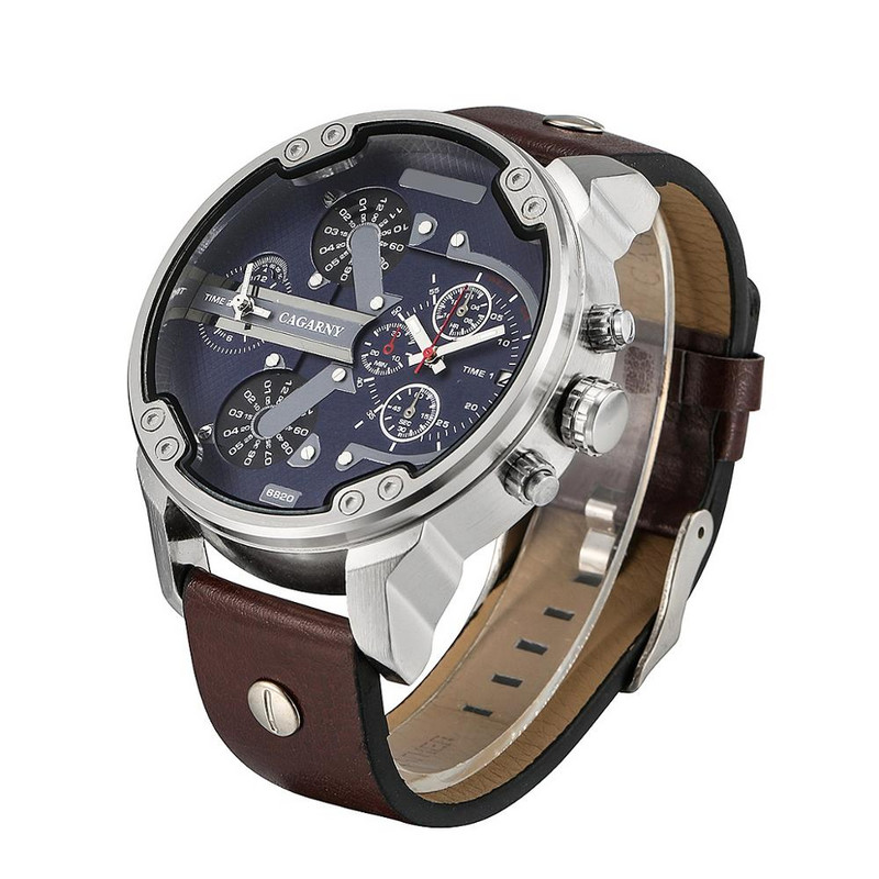 DropShipping 6820 kettős kijelzős karóra férfi katonai Relogio Masculino sport alkalmi férfi kvarcórák Cagarny Cool férfi óra