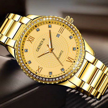 Ανδρικό ρολόι Roman Diamond Scale Fashion Casual Sport Αδιάβροχο ρολόι χαλαζία με ζώνη από χάλυβα Date Ανδρικά ρολόγια Relogio Masculino