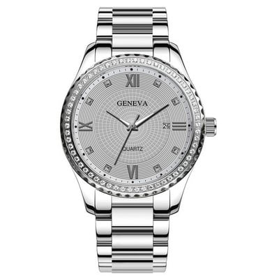 Vyriškas laikrodis Romos deimantų mastelio mada Laisvalaikio sporto vandeniui atsparus plieninis diržas kvarcinis laikrodis pasimatymas Vyriški laikrodžiai Relogio Masculino