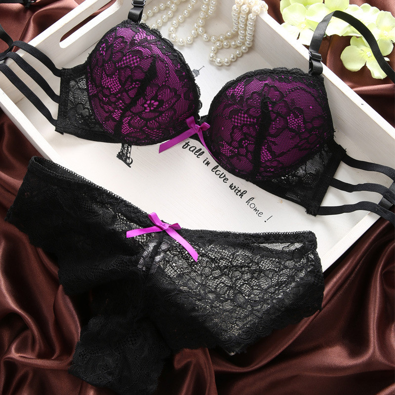 Seksualus 3/4 puodelių nėriniuotų liemenėlių komplektas, moteriškas liemenėlės, kelnaitės, apatinės kelnaitės, madingi, besiūliai kvėpuojančio apatinio trikotažo komplektai, moteriškos dovanos