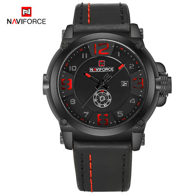 Ceasuri sportive NAVIFORCE de top brand de lux pentru bărbați, ceas militar cu quartz din piele pentru bărbați, ceas rezistent la apă, Relogio Masculino