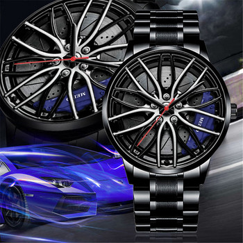 Ανδρικά ρολόγια πολυτελείας Αθλητικά ρολόγια αυτοκινήτου 3D Sport Rim Hub Wheel Wristwatch Car Quartz Ανδρικά ρολόγια Creative Relogio Masculino