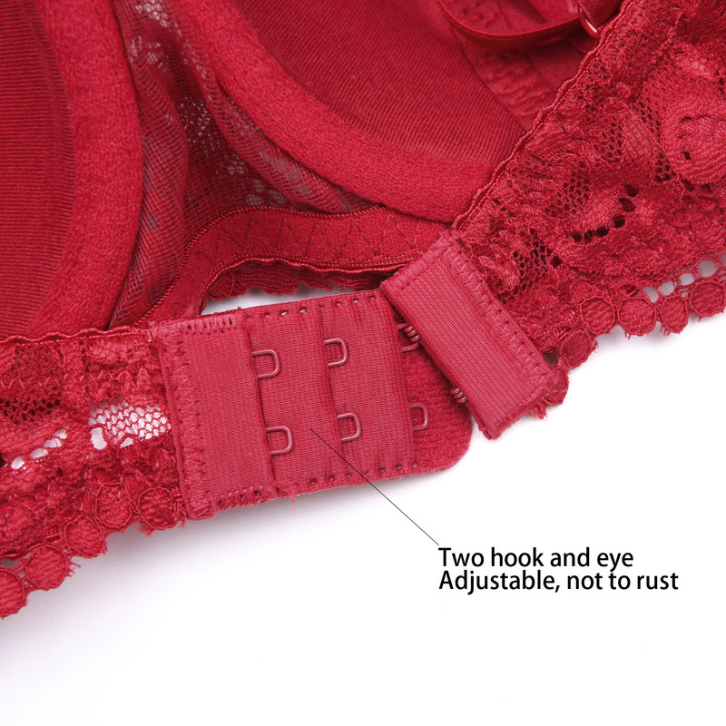 Sexy spodná bielizeň, podprsenka s kosticami a pol košíčkom, dámska vyšívaná čipka, spodná bielizeň + tangá, 2-dielna súprava