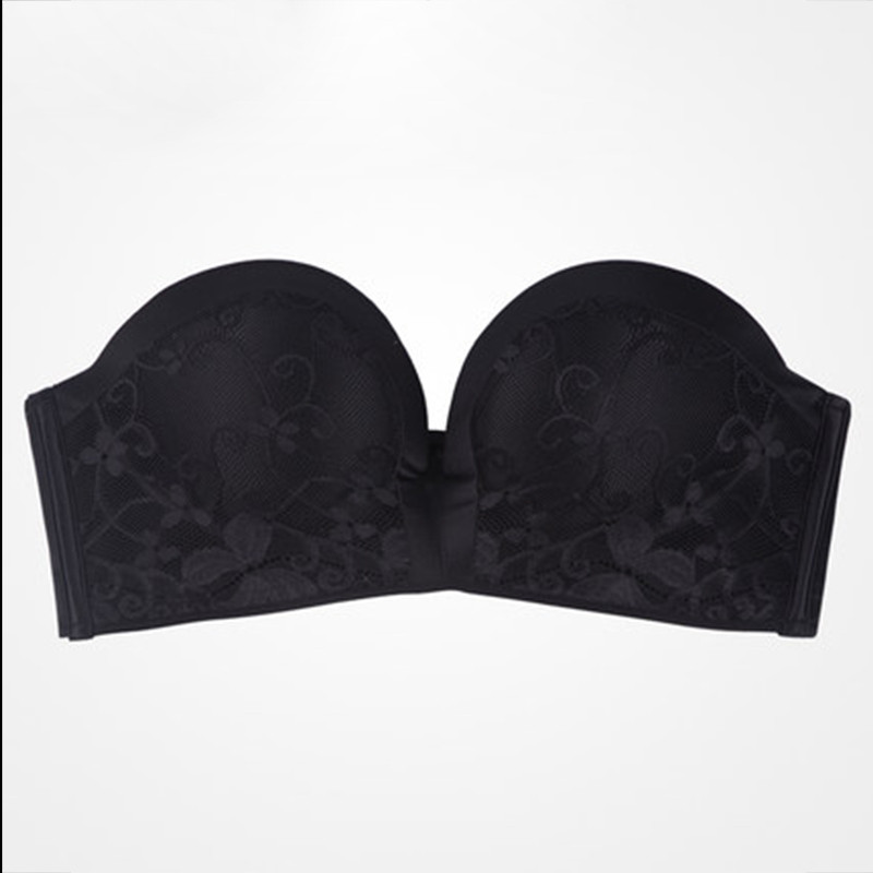 Sanderala Sexy Women Besiūliai apatiniai apatinis trikotažas be petnešėlių Vestuvinė suknelė Push Up Nėriniai Nematomi apatinis trikotažas be nugaros