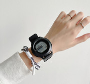 Vyriškas sportinis laikrodis su guminiu dirželiu ir žadintuvu