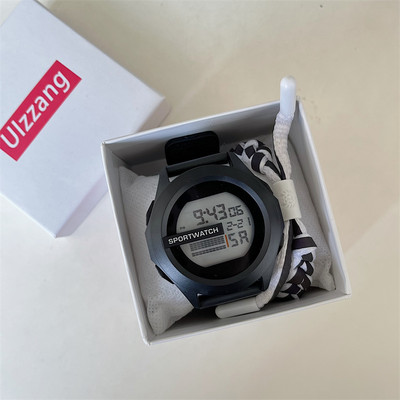 Vyriškas sportinis laikrodis su guminiu dirželiu ir žadintuvu
