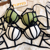 2022 ÚJ francia szexi görögdinnye csésze divatos női melltartó készletek vastag push up fiatal hölgyek alsóneműk öltönyök oldalsó fehérnemű