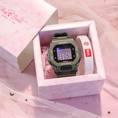 Elektroninis vyriškas laikrodis su guminiu dirželiu