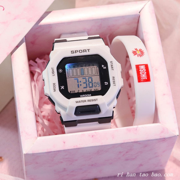 Elektroninis vyriškas laikrodis su guminiu dirželiu