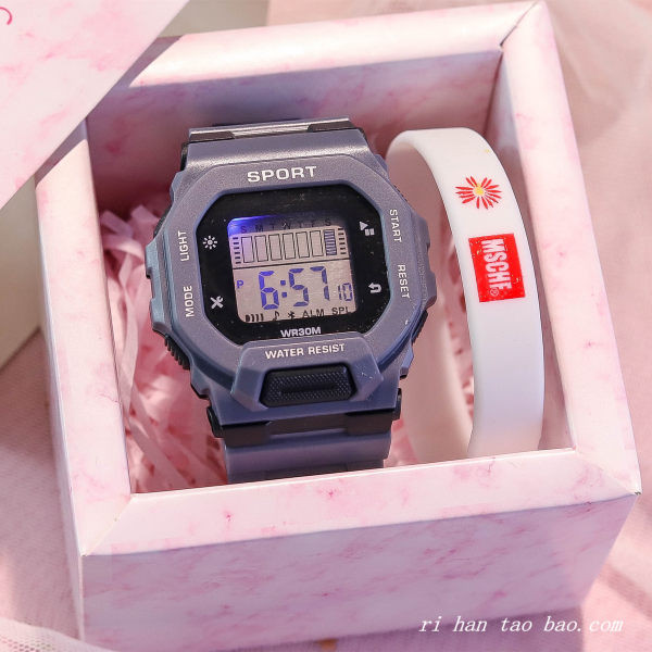 Elektroninis vyriškas laikrodis su guminiu dirželiu