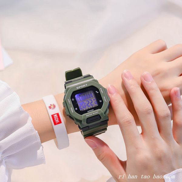 Elektroninis vyriškas laikrodis su guminiu dirželiu