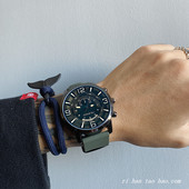 Vyriškas retro laikrodis su silikonine apyranke