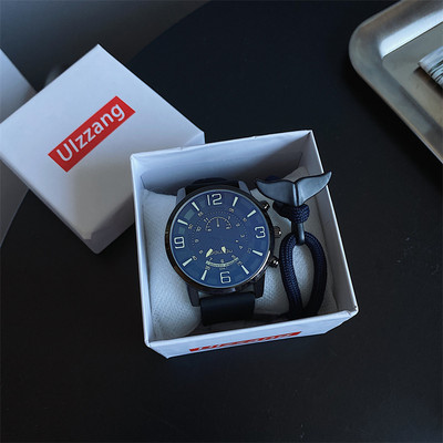 Vyriškas retro laikrodis su silikonine apyranke