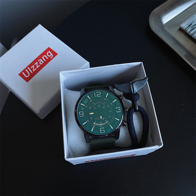 Vyriškas retro laikrodis su silikonine apyranke