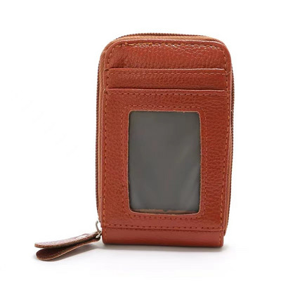 Férfi bőr hitelkártyatartó RFID blokkoló cipzáras zseb férfi táska