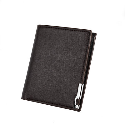 Új férfi rövid pénztárca többfunkciós divatos vas hitelkártyatartók Pu pénzes táska Vintage férfi bőr pénztárca vékony férfi pénztárcák