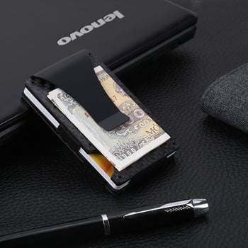 DIENQI Θήκη κάρτας από ανθρακονήματα Mini Slim Wallet Ανδρικό Αλουμίνιο Μεταλλικό RFID Magic Wallet Μικρά λεπτά αρσενικά πορτοφόλια Money Bag Vallet