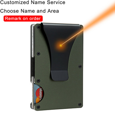 DIENQI oglekļa šķiedras karšu turētājs mini plāns maks vīriešiem alumīnija metāla RFID maģiskais maks Mazs plāns vīriešu somiņas naudas soma