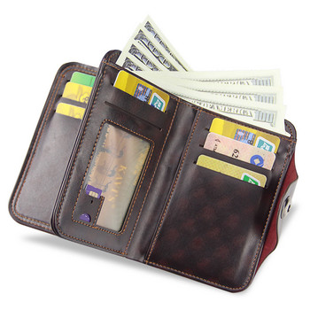 Ανδρικό πορτοφόλι μαγνητική τσάντα συμπλέκτη ανδρικό πορτοφόλι δερμάτινη θήκη portfel carteira ανδρική τσάντα διάσημη μάρκα luxu 2022