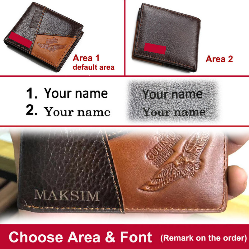 Pánske kožené peňaženky GUBINTU, vrecko na mince s vreckom na zips, pravá pánska kožená peňaženka s mincami, vysoko kvalitná pánska peňaženka Eagle cartera