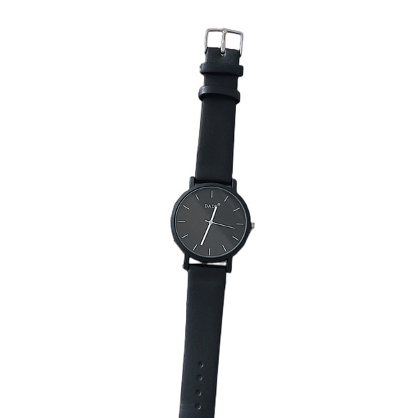 Vyriškas laikrodis su apvaliu ekranu ir ekologiškos odos dirželiais