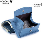 Naujos moteriškos odos piniginės Moteriškos odos piniginės Moteriškos mažos monetų kišenės RFID kortelių laikiklis Mini pinigų krepšys, nešiojamas sankaba