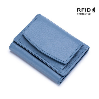 Νέα γυναικεία πορτοφόλια από  Γυναικεία πορτοφόλια από δέρμα Lady Small Coin Pocket Rfid Θήκη κάρτας Mini Money Bag Φορητός συμπλέκτης