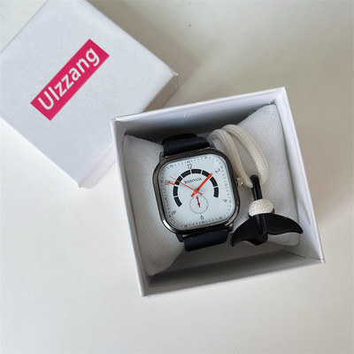 Ceas barbatesc in forma patrata cu curea din piele