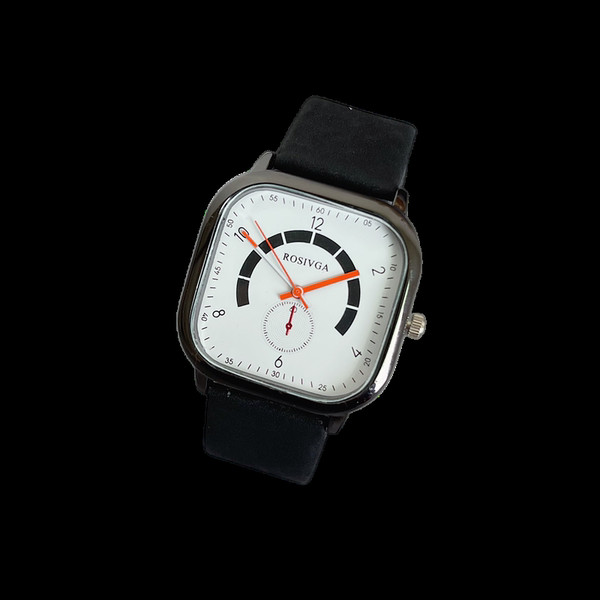 Ceas barbatesc in forma patrata cu curea din piele