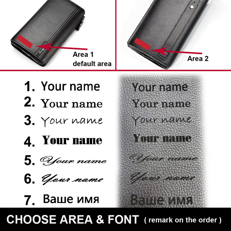 Baellerry férfi kuplungtáska nagy kapacitású férfi pénztárcák mobiltelefon zsebes belépőkártya zseb Kiváló minőségű többfunkciós férfi pénztárca