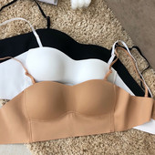 Szexi zökkenőmentes melltartó pánt nélküli átalakítható pántok, összegyűjtött drótmentes, félig csésze női mellény Push Up fehérnemű fehérnemű