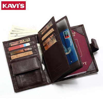 KAVIS novčanik od kože muški držač za putovnicu Novčanik Magic Wallet PORTFOLIO MAN Portomonee Mini Vallet omot za putovnicu