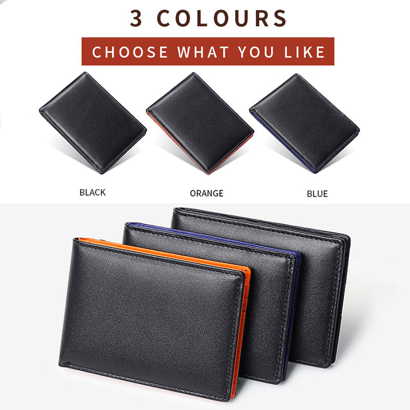 Meeste rahakott rahakott Mini õhuke nahast rahakott Rfid panga krediitkaardihoidja Minimalistlik rahakott meestele