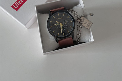 Vyriškas laisvalaikio laikrodis iš eko odos su metaliniu elementu